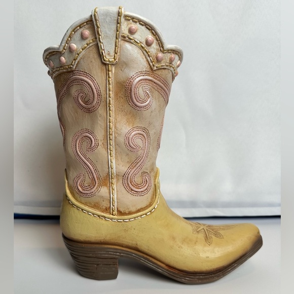 Cowboy Cowgirl Boot Vase for Home or Office - Picture 2 of 8